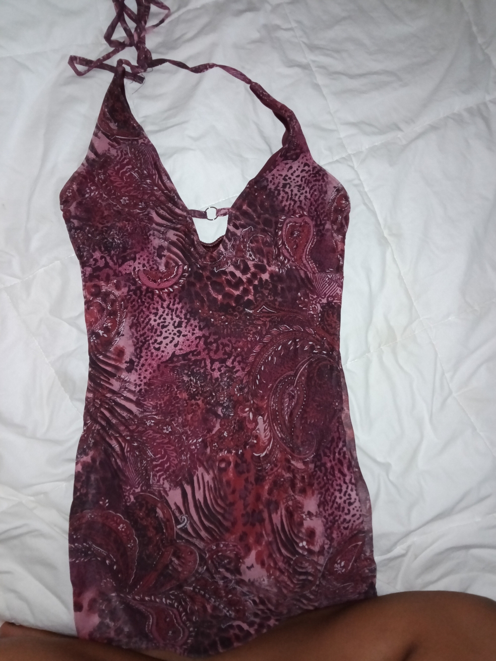 Women’s Plum Halter Paisley Print Tank Top